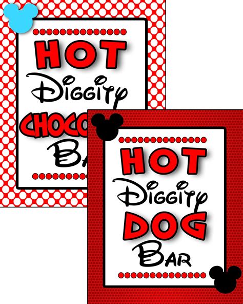 Hot Diggity Dog Bar Free Printable